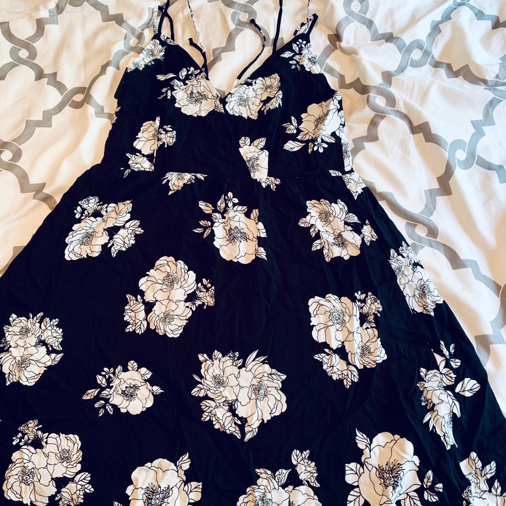 Black floral dress